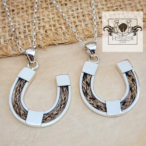 Horseshoe Style Sterling Silver Braided Horse Hair Pendant - CUSTOM ORDER