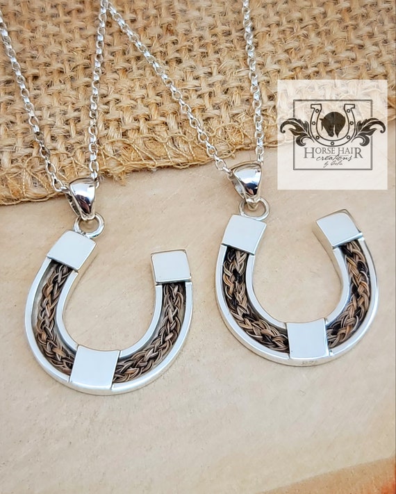 Horseshoe Style Sterling Silver Braided Horse Hair Pendant CUSTOM ORDER Etsy Canada
