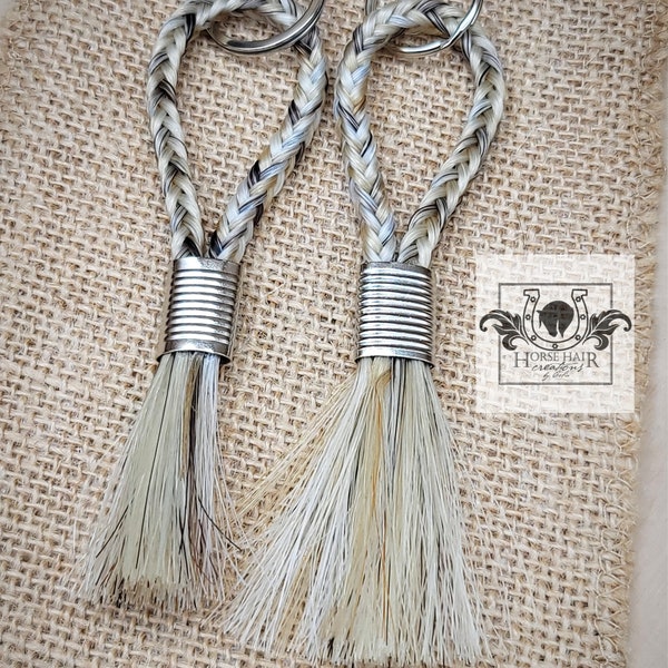 Braided Tassel Style Horse Hair Keychain - (Charms Listed Separately) - Several Braid Styles Available - Custom Order