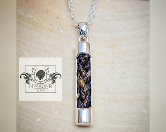 Tube Style Sterling Silver Braided Horse Hair Pendant Necklace - CUSTOM ORDER
