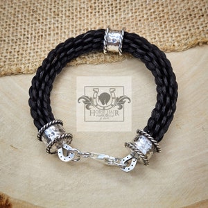 10mm Thick Braided Horse Hair Bracelet With Solid Sterling Silver Findings - Custom Order