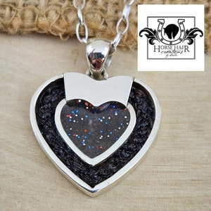 Small Heart or Circle w\ Blank Centerpiece for Ashes\etc - Sterling Silver Braided Pendant Necklace - CUSTOM ORDER