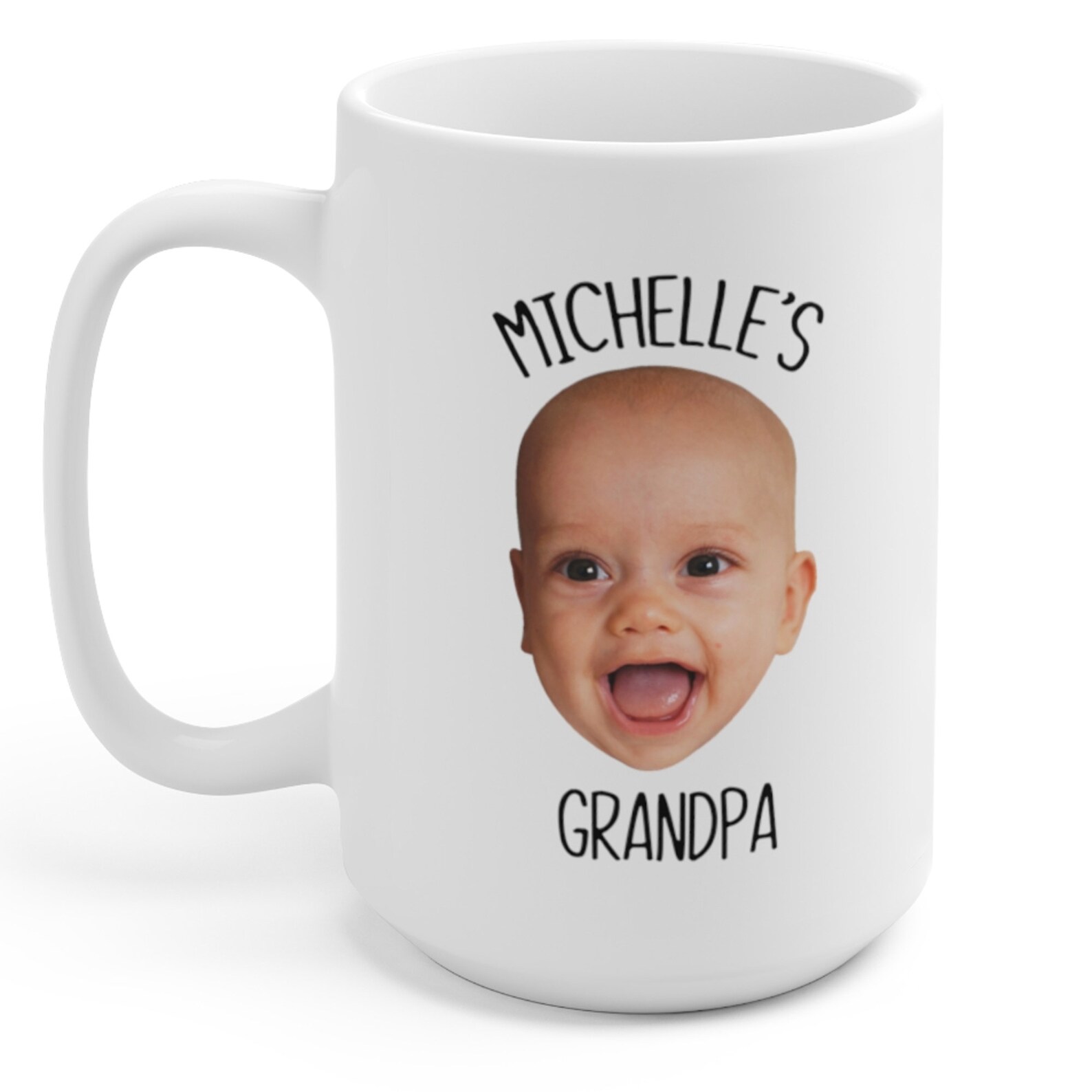 Best Grandpa Ever Custom Mug Grandson Granddaughter Add Photo Etsy