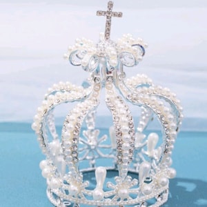 Faux Pearl & Rhinestone Decor Bride Crown