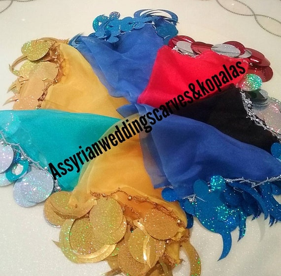 10 Assyrian scarves,big sequins