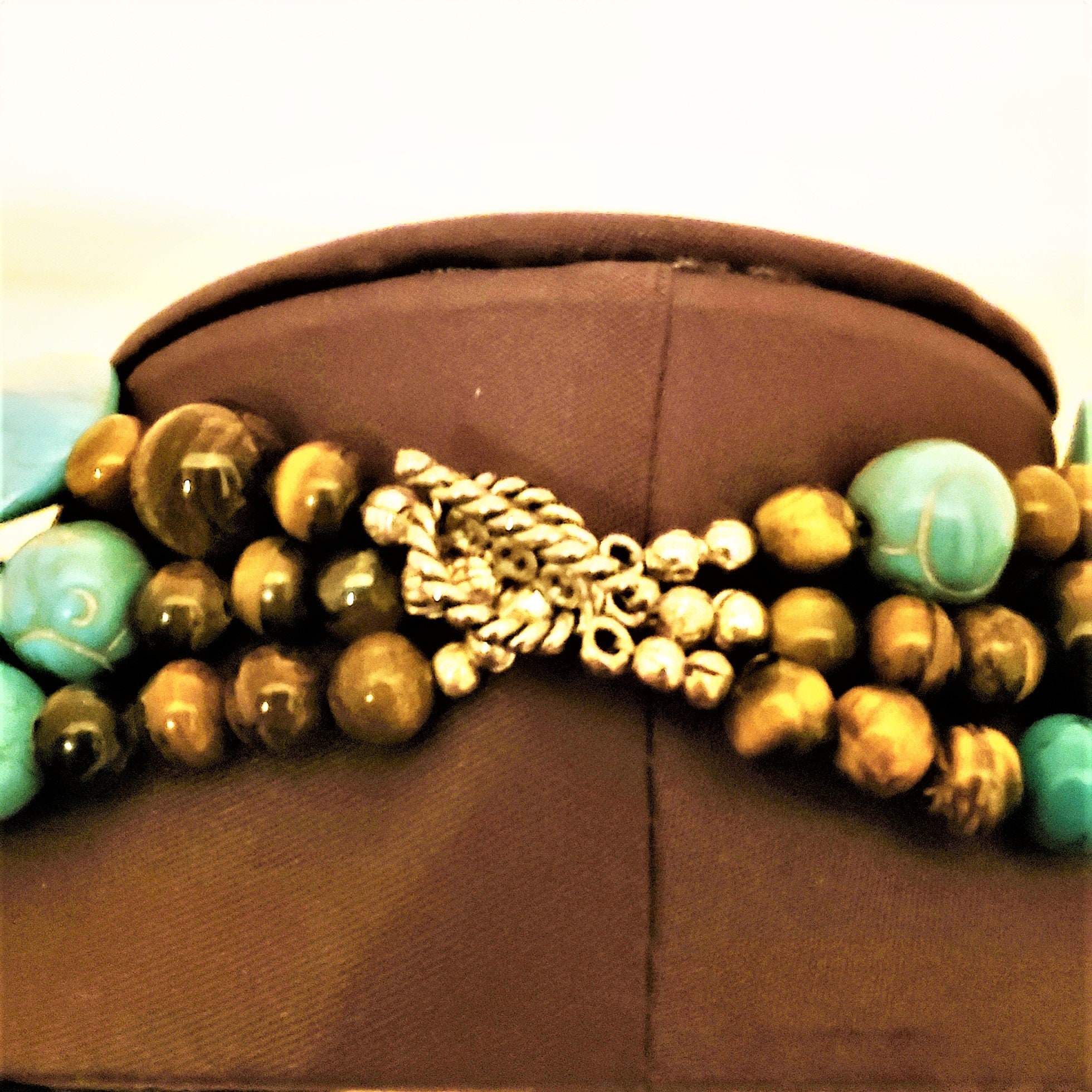 Three Strand Tiger Eye Wood Banana Leaf and Composite Etsy UK