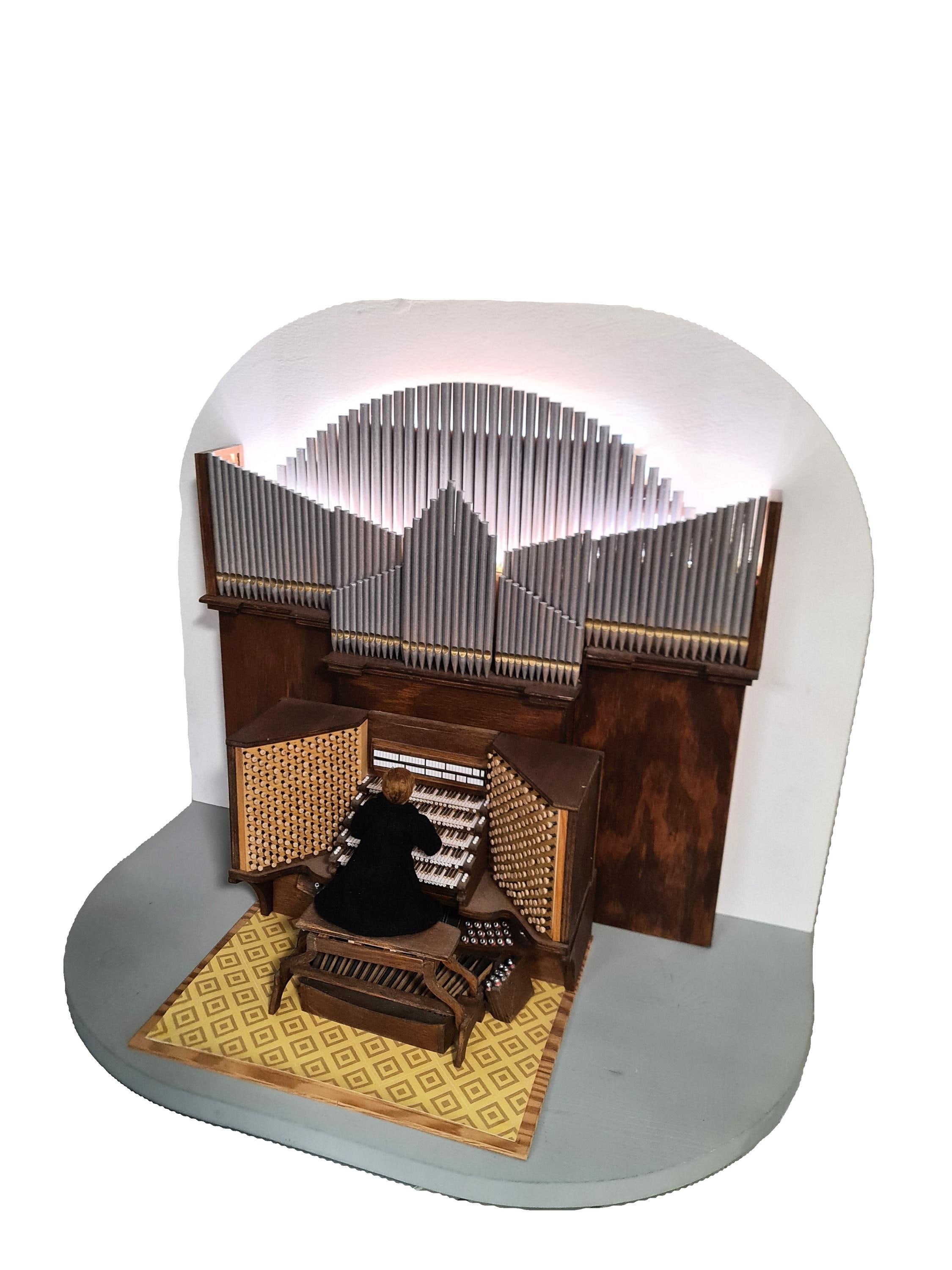 木製オルガン 2ペダル付(完全手作り) 自作オルガンで16世紀の