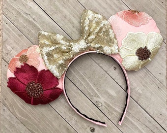 Floral Mouse Ears Flower and Garden Ears Mouse Ears Floral Flowers Theme Park Accessories Adult Child Headband