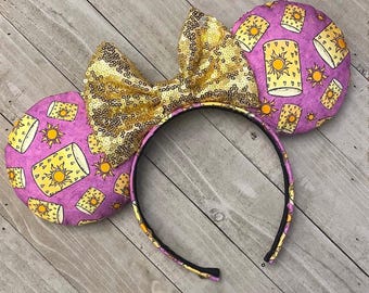 Rapunzel Rapunzel Lanterna Flynn Rider Lavanda Viola Ispirato Orecchie da Topolino Parco a Tema Principessa Accessori Fascia per Adulti Bambini