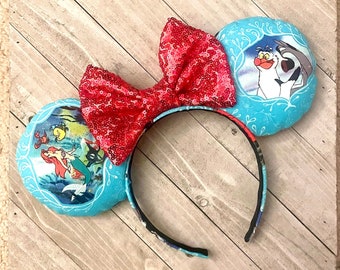 Ariel Little Mermaid Mouse Ears Flounder Scuttle Sebastian Mouse Ears Headband Princess Adult Child Theme Park Accessories