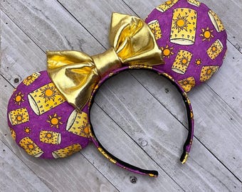 Rapunzel, Lanterna Rapunzel, Flynn Rider, Orecchie da Topolino Viola Lavanda, Accessori da Principessa del Parco a Tema, Fascia per Capelli per Adulti e Bambini