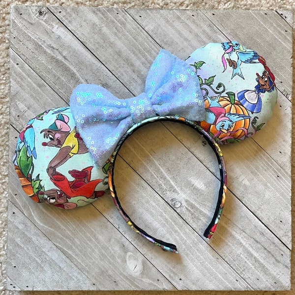 Cinderella Fairytale Princess Inspired Mice Jack Jack Gus Gus Mouse Ears Headband Theme Park Accessories Child Adult Hair Accessories
