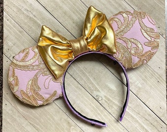 Lavender Lace Mouse Ears Rapunzel Tangled Inspired Purple Lace Ears Mouse Ears Theme Park Princess Accessories Adult Child Headband