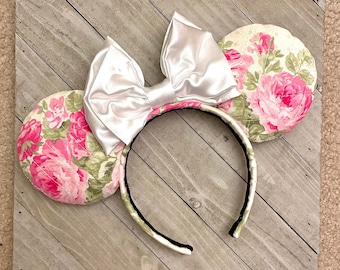 Floral Mouse Ears Coquette Mouse Ears Flower and Garden Ears Mouse Ears Floral Flowers Theme Park Accessories Adult Child Headband