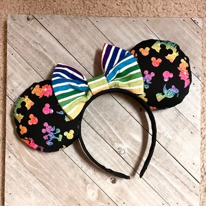 Rainbow Mouse Ears Mickey Head Mouse Ears Headband Princess Adult Child Theme Park Accessories