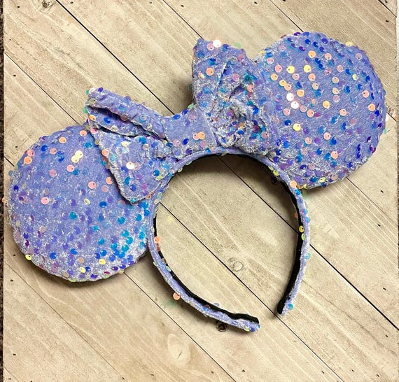 Iridescent Lavender Sequin Mouse Ears Purple Shiny Sequin  display picture 1