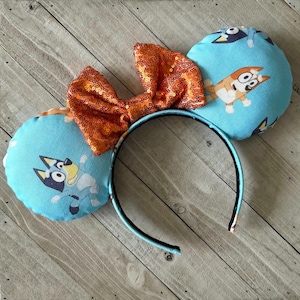 Bluey Mouse Ears Bingo Mom Dad Blue Dog Inspired Mouse Ears Theme Park Princess Accessories Adult Child Headband