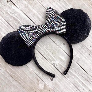 Schwarz und Silber Glitzer Mausohren Disco Mausohren Pailletten Halloween glänzend Mausohren Stirnband Erwachsene Kind Freizeitpark Zubehör