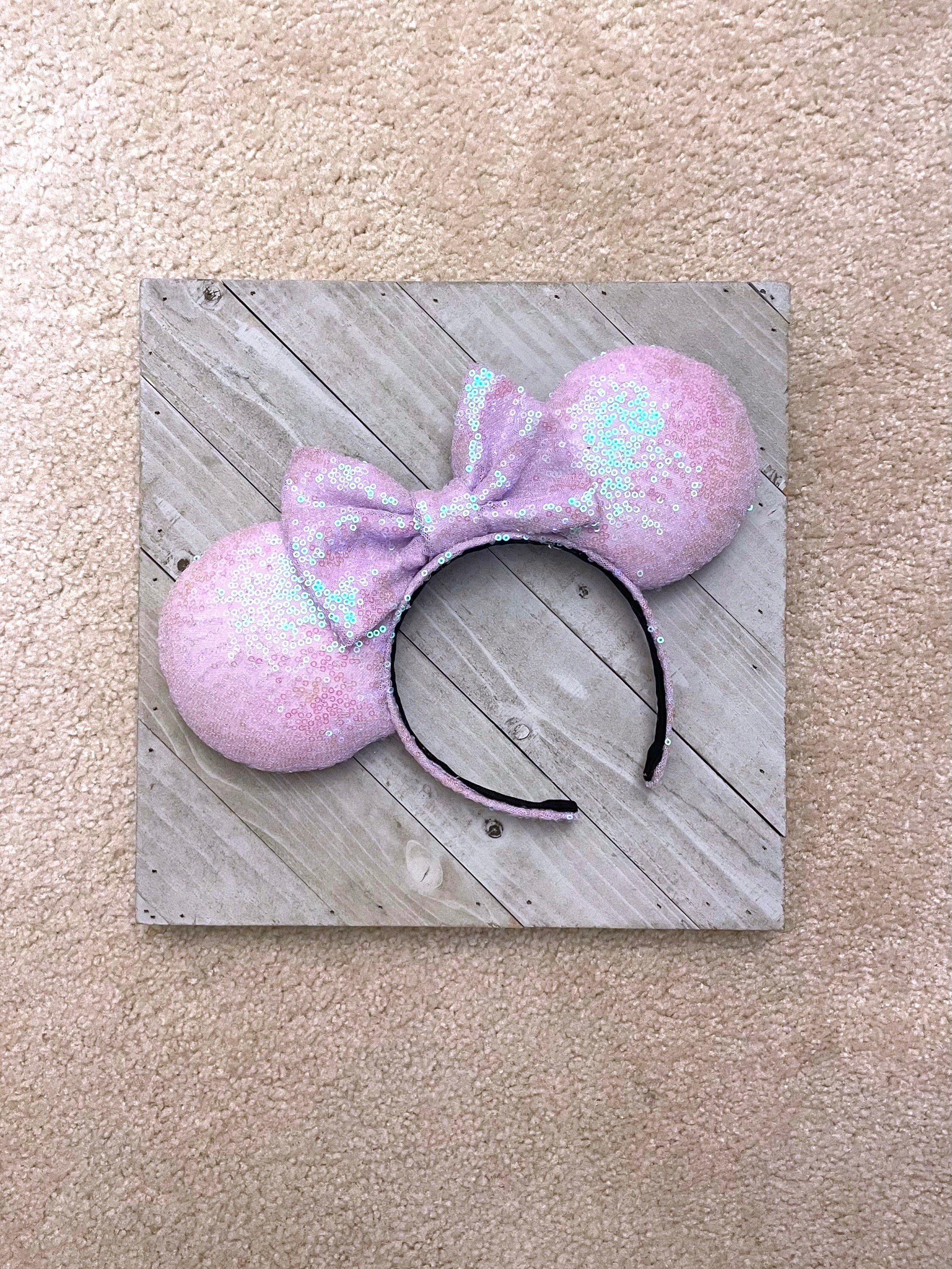 Iridescent Lavender Sequin Mouse Ears Purple Shiny Sequin 