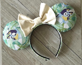 Blaue Maus Ohren Bingo Mama Papa Blauer Hund Inspiriert Maus Ohren Themenpark Prinzessin Accessoires Stirnband für Erwachsene