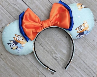 Bluey Mouse Ears Bingo Mom Dad Blue Dog Inspired Mouse Ears Park rozrywki Princess Accessories Adult Child Headband
