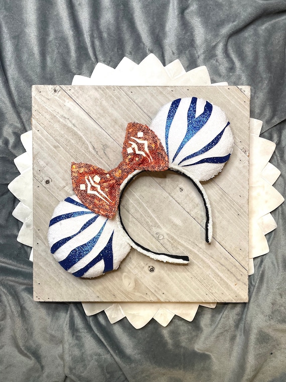 New Ahsoka Tano Ears Headband Adults Star Wars Mickey Mouse Ears Rhinestones Ahsoka Tano Magical Place Mickey Ears Mouse Minnie Bow  main image 4