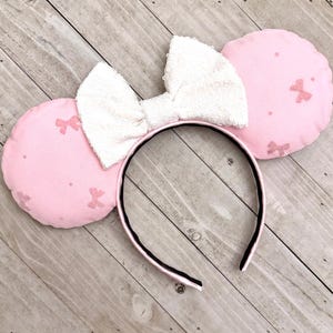 Noeud girly oreilles Saint Valentin oreilles de souris roses romantiques Princesscore Coquette oreille de souris bandeau princesse adulte enfant accessoires de parc à thème