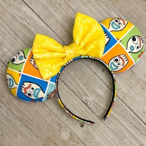 Toy Story Ears Forky Mouse Ears Towy Story 4 Woody Buzz Bonnie Andy Ears Pixar Ears Rainbow Grid Mouse Ears Headband Theme Park Accessories