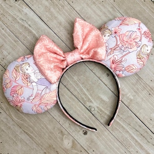 READY TO SHIP Floral Sleeping Beauty Cinderella Inspired Mouse Ears Theme Park Princess Accessories Adult Child Headband