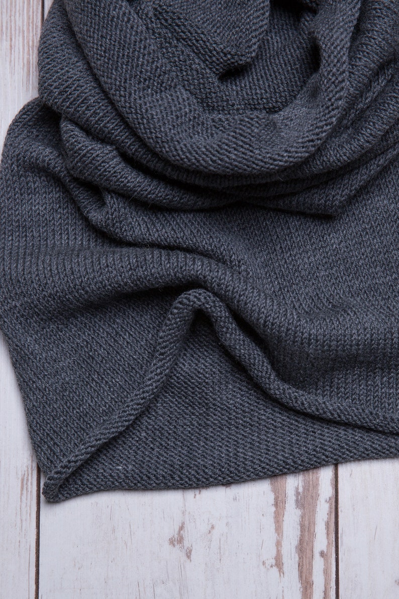 Knitted Unisex Merino Wool Neck Warmer, Knit Wool Infinity Scarf