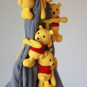 Crochet Yellow Bear Tiebacks, Crochet Bear Curtain Tie Back, Nursery Tie Backs, Curtain Tie Backs, Baby Room Decor Bear, Baby Shower Gift image 8