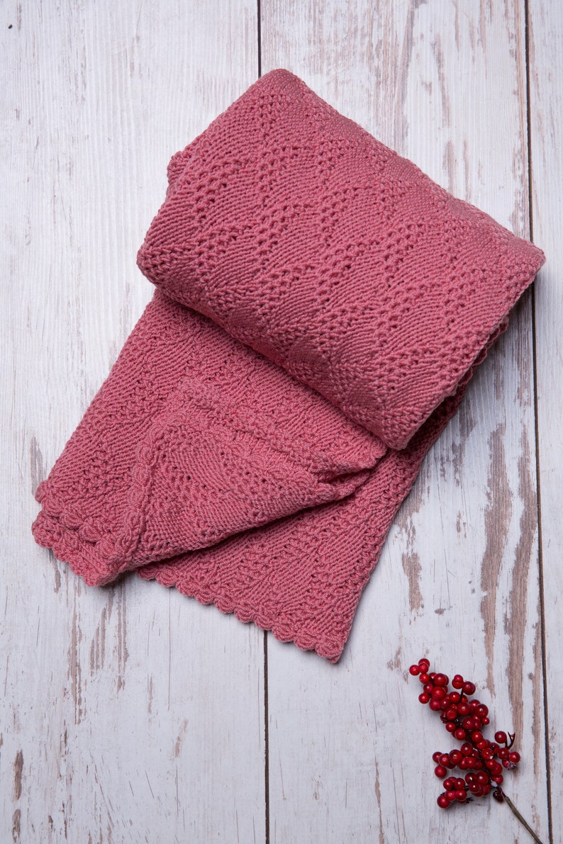 Knitted Christening Baby Blanket, White Baby Blanket Etsy