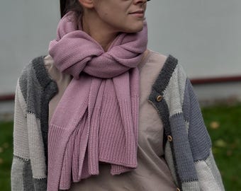 Cachecol feminino de lã merino macia: Cachecol de inverno unissex