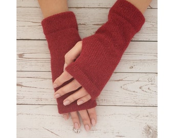 Knit mittens women, knitted alpaca wool fingerless gloves, arm warmers knitted, wool mittens, texting alpaca gloves, grey alpaca arm warmers