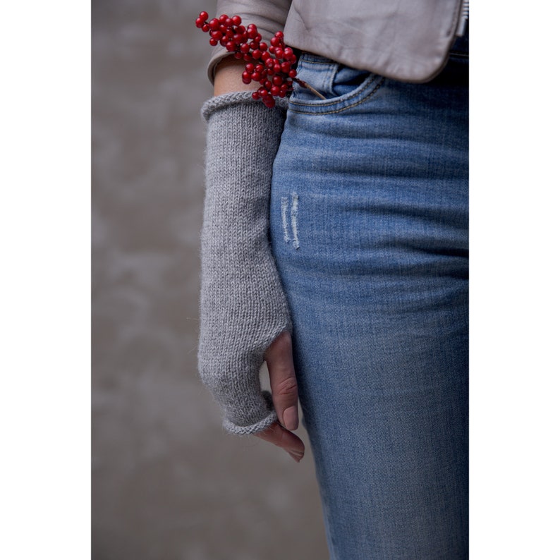 Alpaca fingerless gloves, arm warmers mittens, wool gloves, driving gloves, knit arm warmers, wrist warmers, winter accessories for women image 1