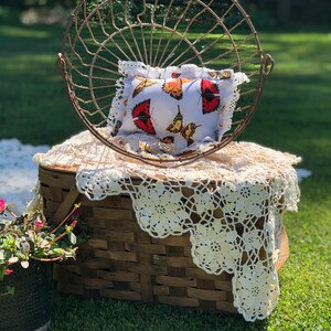 Butterfly Lace Newborn Posing Pillow: Quilted Fabric