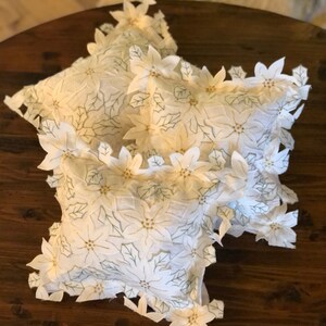 White Poinsettia Pillow/ Newborn Posing Pillow