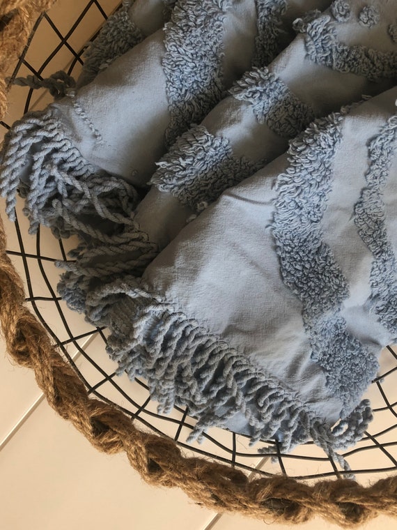 Vintage Blue Chenille Layer/ Chenille Layer/ Cheni