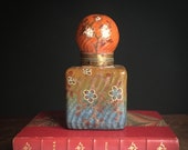 Large Antique Porcelain Chinoiserie Swirl Inkwell