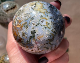 Ocean Jasper/Orbicular Jasper Sphere/Size 2.64”/ 67.2mm /weight 410g/0.91 lbs