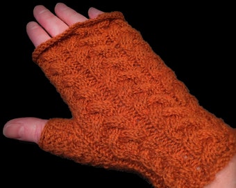 Fingerless Gloves: Flame Braid Mitts
