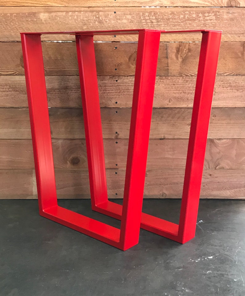 Metal Table Legs, 3x1 Tapered Red set of 2 Etsy