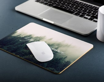 Life is an Adventure Wanderlust Mountain Motivational Inspirational Pine Trees Mouse Mat, Mouse Pad, Mousepad, Gift Ideas, MM191