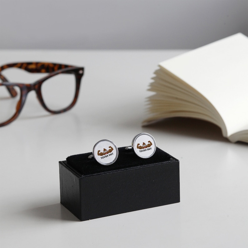 Funny Gifts Gift Ideas CL004 Poo Emoji Cufflinks Custom Tough S Poop Emoji Cufflinks Gifts for Him Cufflinks Silver