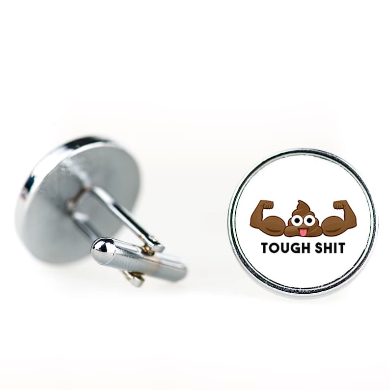 Funny Gifts Gift Ideas CL004 Poo Emoji Cufflinks Custom Tough S Poop Emoji Cufflinks Gifts for Him Cufflinks Silver