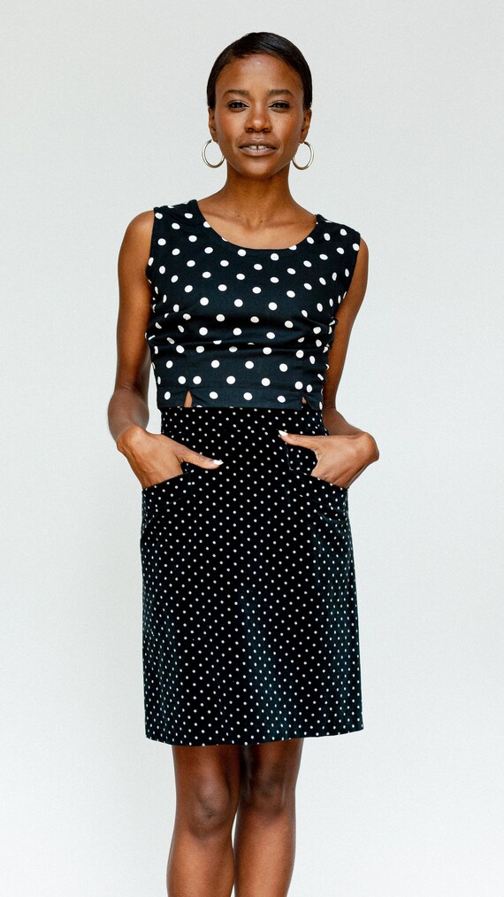1980s Velvet Polka Dot Mini Skirt, Vintage Velvet