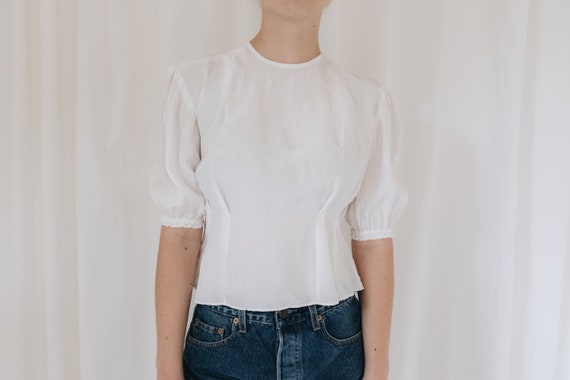 White Puff Sleeve Blouse