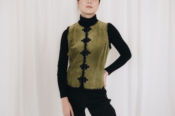 Suede Olive Vest