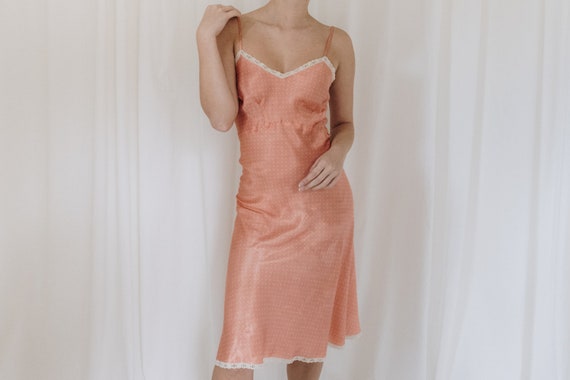 Silk Pink Polka Dot Tank Slip Dress
