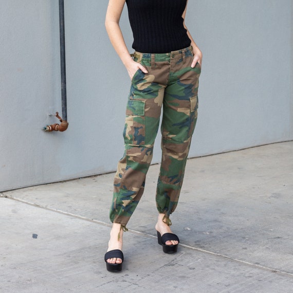 2000s Camo Pants , Vintage Cotton Camo Pants , Wom